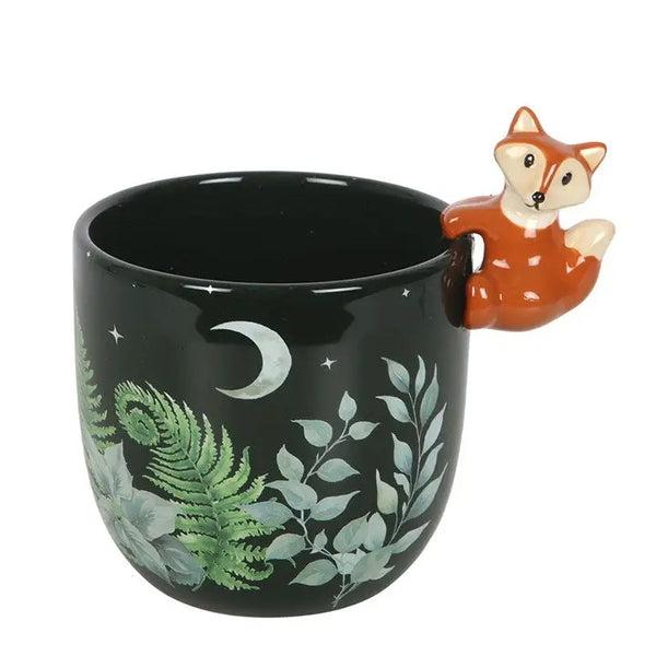 Plant Pot with Fox - Green Forest Print