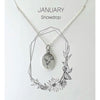 Birth Flower Necklace: January sterling silver