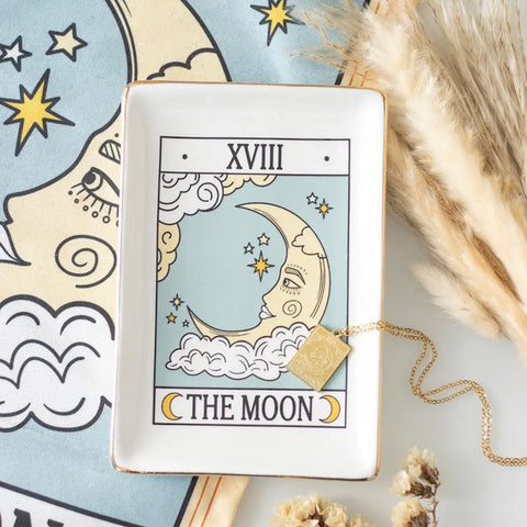 Trinket Dish - The Moon Vintage Tarot Card