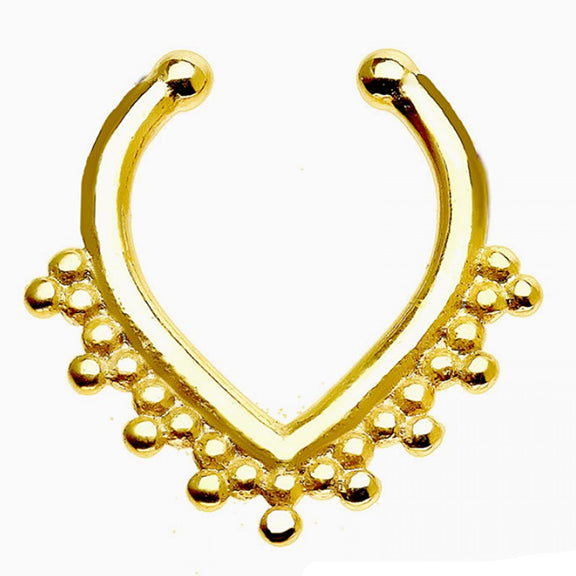Fake Septum Hanger Tear Drop - gold
