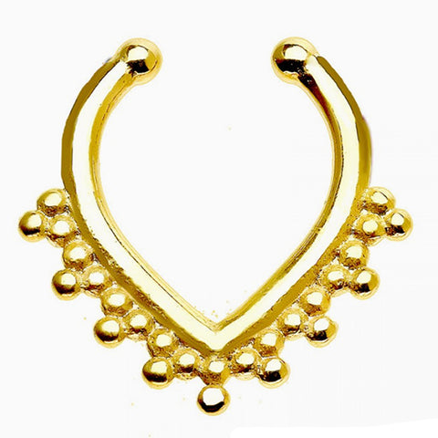 Fake Septum Hanger Tear Drop - gold