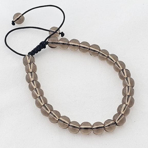 Braided bracelet 6mm smoky quartz