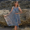 Handkerchief Dress in tan & grey Tie Dye