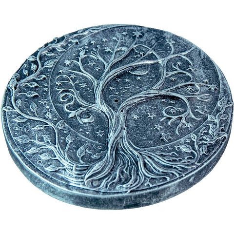 Resin Incense Holder - Tree of Life antique silver 3.75