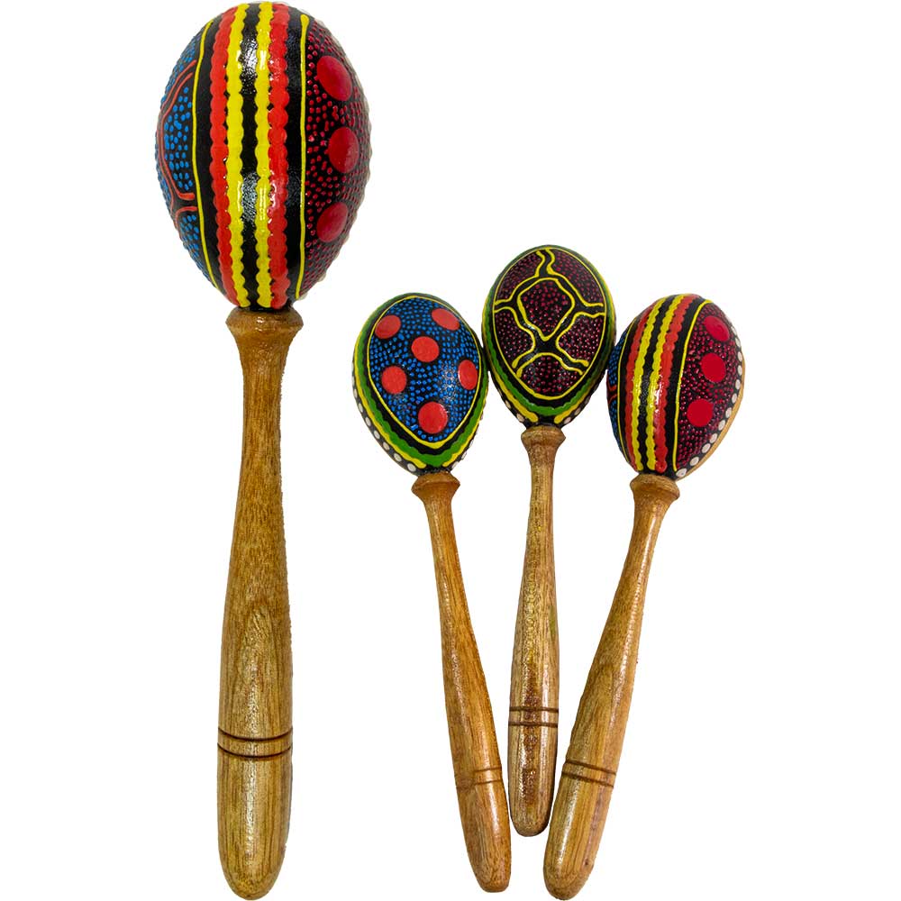 Maraca- Hand Painted Dot Design - assorted colours - large (1 maraca)