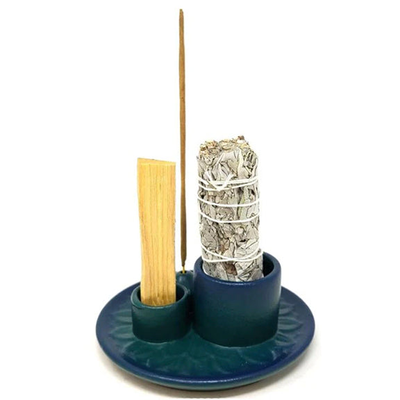 Ceramic 3-1 burner: Sage, Palo Santo, Incense