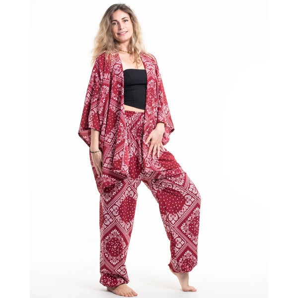 Patchwork Paisley Lounge Set in Red
