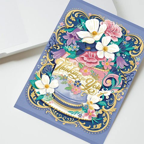 Greeting Card - Thinking of You Victorian Teacup