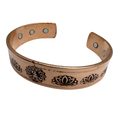 Copper Buddha & Lotus Magnetic Bracelet