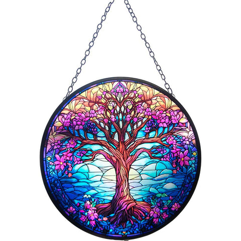 Glass Suncatcher Colourful Tree of Life
