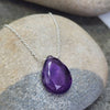 Necklace carded amethyst drop sterling silver