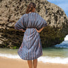 Kimono in denim & gold tie dye