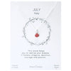 Birthstone necklace claw setting JULY sterling silver