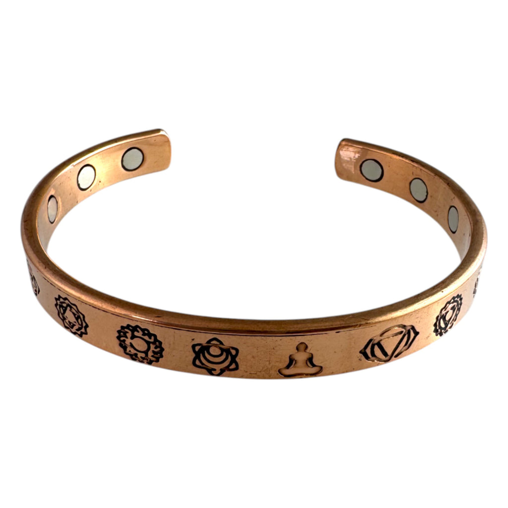 Copper Seven Chakra Magnetic Buddha Bracelet Cuff