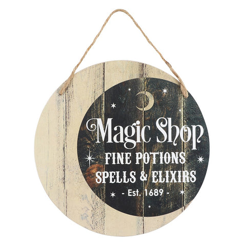 Magic Shop Round Hanging Mdf Sign