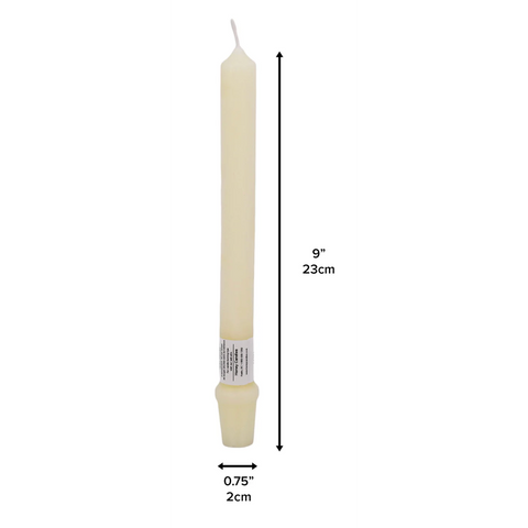 9 Inch Beeswax Base Candlesticks - PEARL