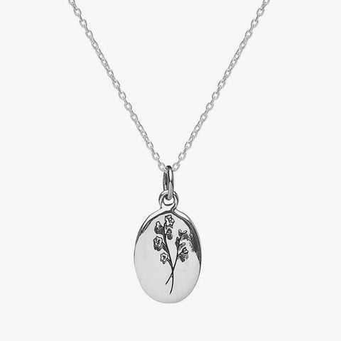 Birth Flower Necklace: July sterling silver