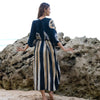 Kimono Bold Abstract Tie Dye Long - grey & gold
