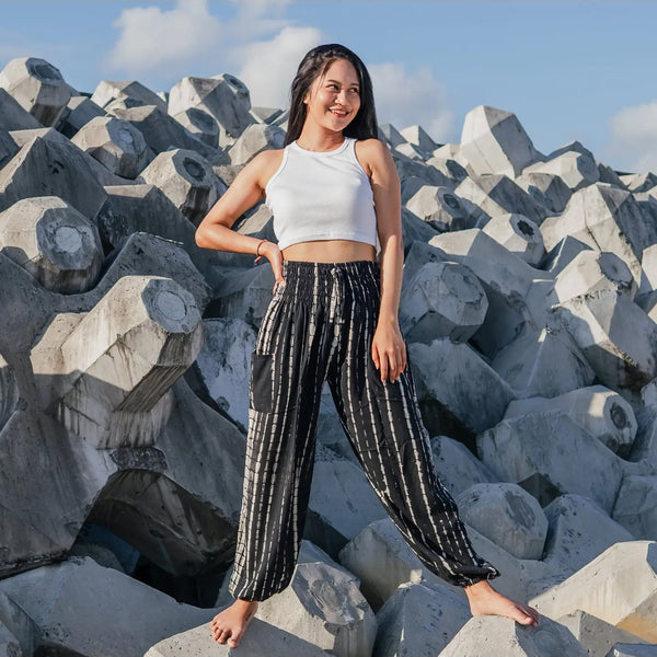 Pants Black & White Tie Dye