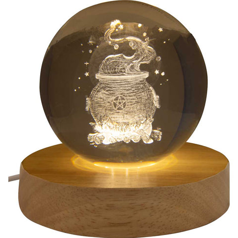 Glass ball on light stand - magic cauldron