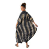 Kimono Abstract Tie Dye Long - grey & gold