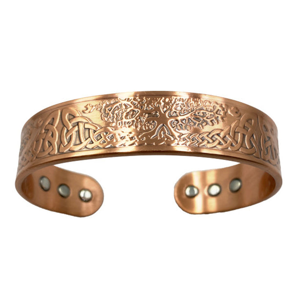 Magnetic Copper Bangle - Tree of Life