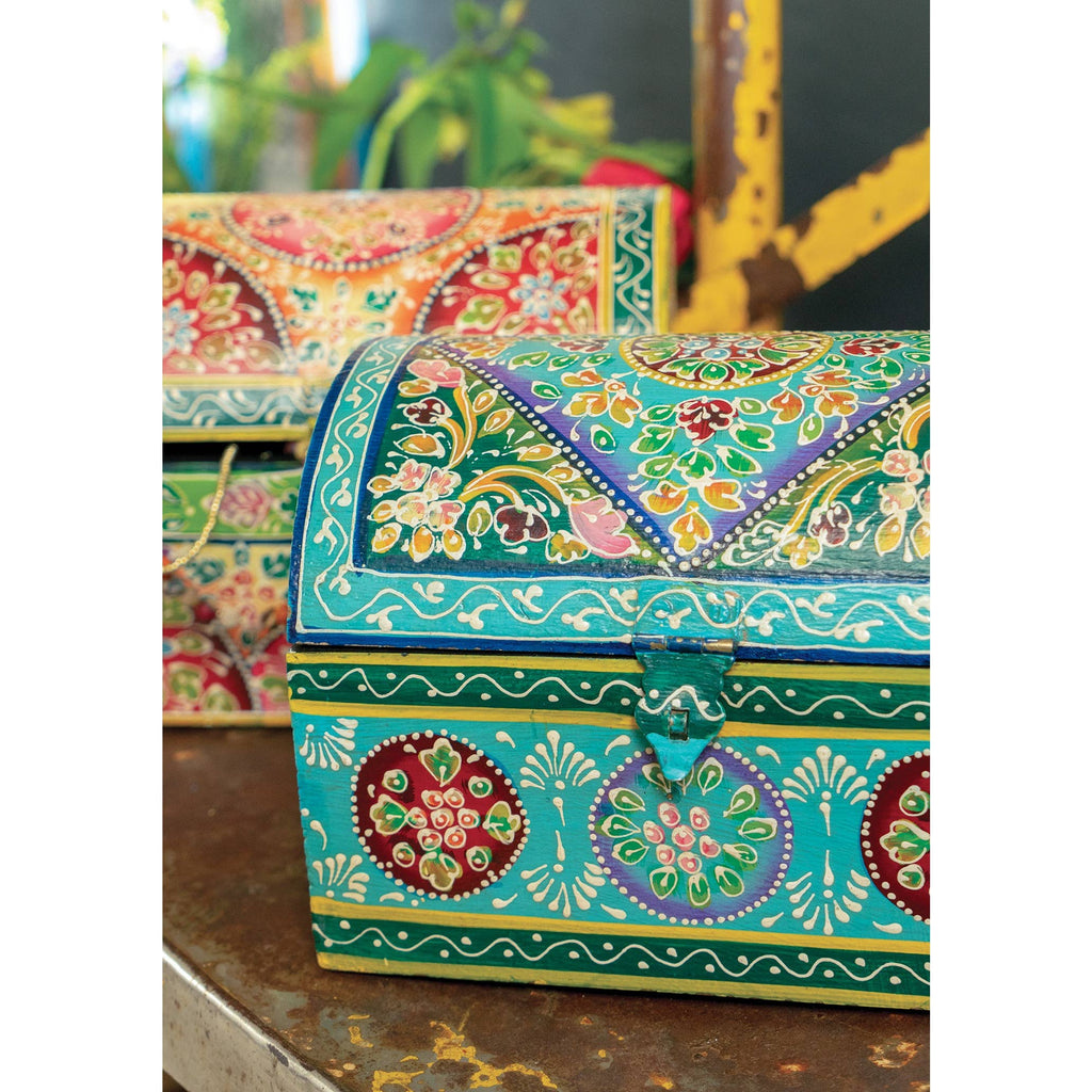 Hand Painted Domed Wooden Box