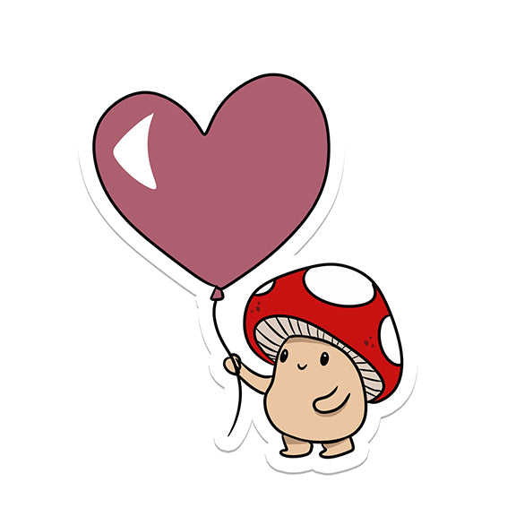 Vinyl Sticker: Mushroom and Balloons