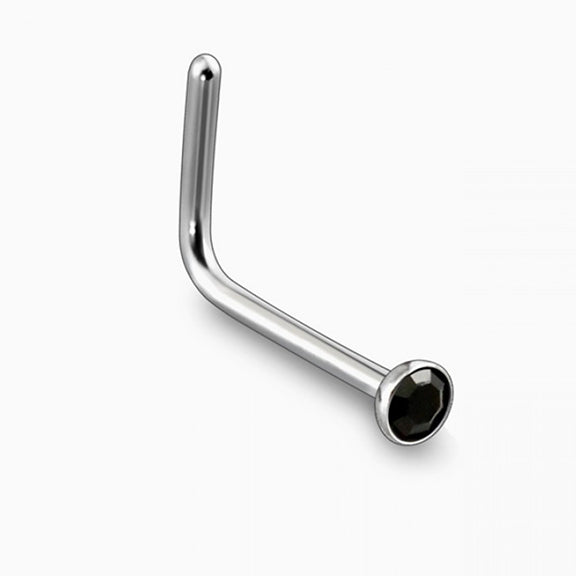 Nose Pin Black 1.5mm, 2mm Gem 