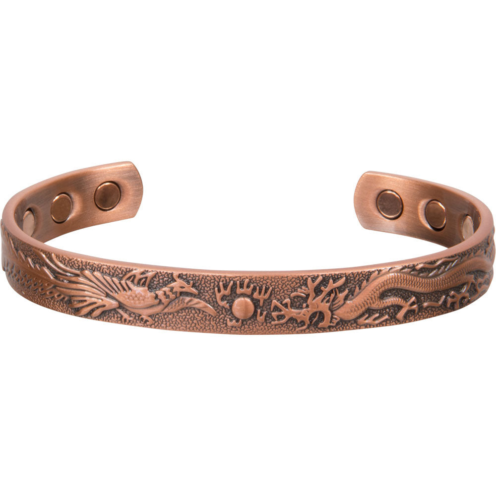 Magnetic Bracelet Antique Copper - Phoenix & Dragon