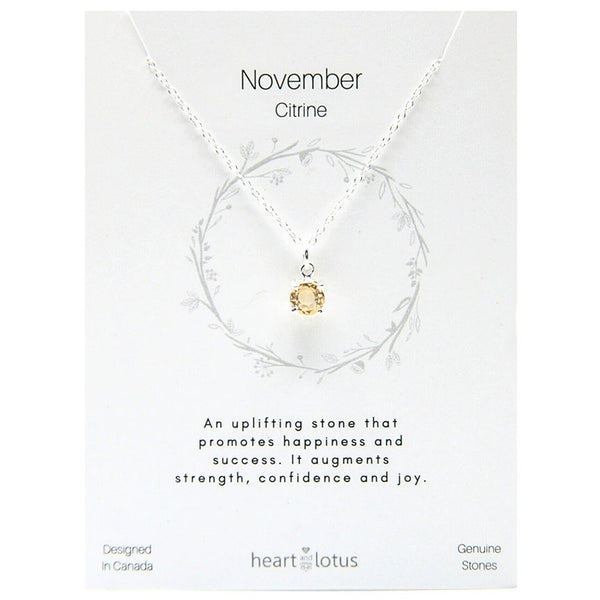 Birthstone necklace claw setting NOVEMBER sterling silver