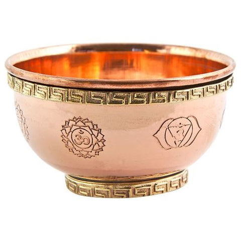 Seven Chakra Copper Offering Bowl