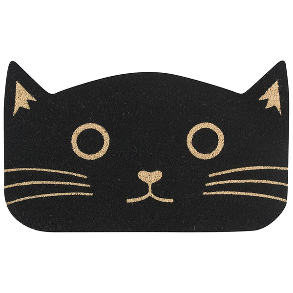 Coir Doormat Black Cat Shaped