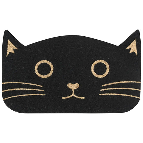 Coir Doormat Black Cat Shaped