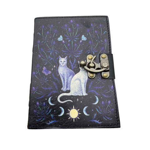 Journal leather cats & flowers
