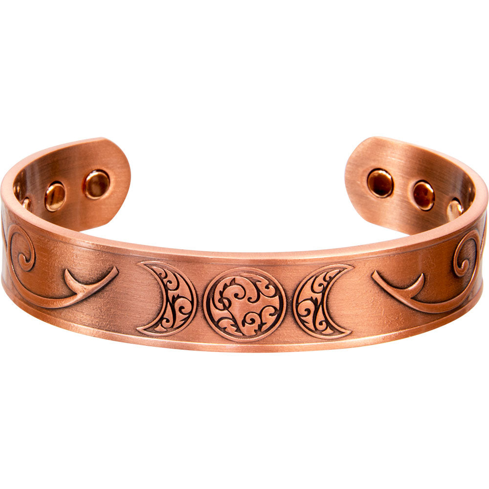 Magnetic Bracelet Antique Copper - Triple Moon