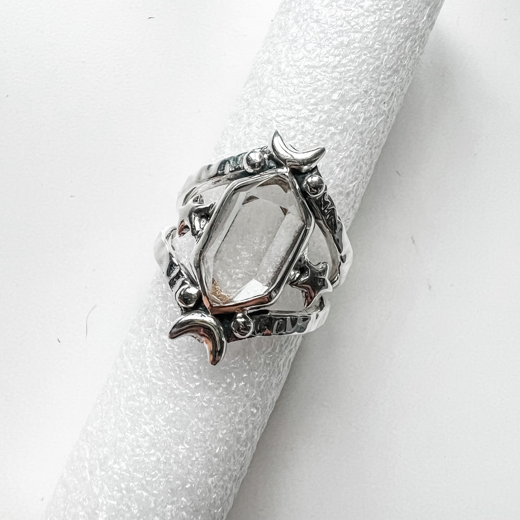 Ring herkimer quartz stars sterling silver
