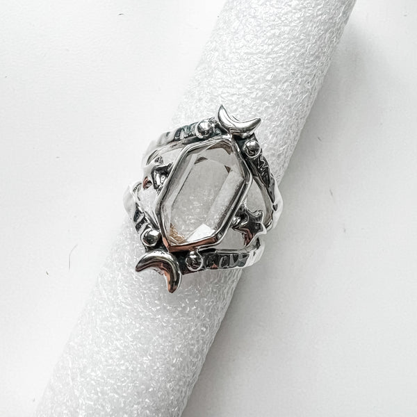 Ring herkimer quartz stars sterling silver