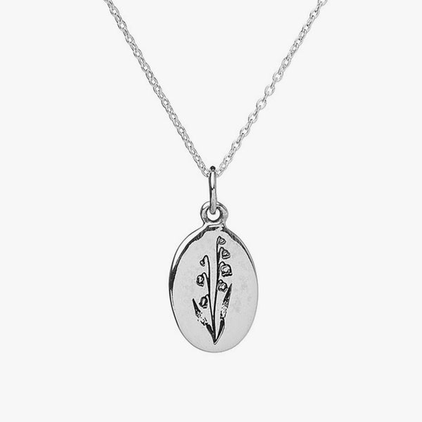 Birth Flower Necklace: May sterling silver