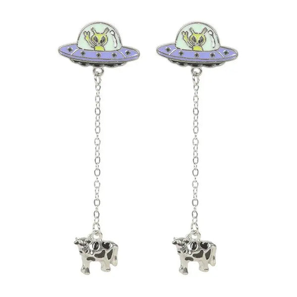 Earrings alien abduction glow in the dark