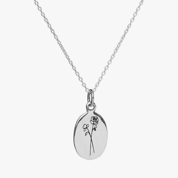 Birth Flower Necklace: June sterling silver