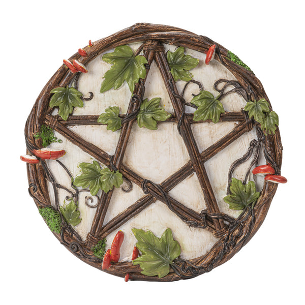 Wall Plaque Pentagram Mushrooms