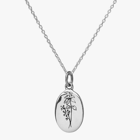 Birth Flower Necklace: December sterling silver