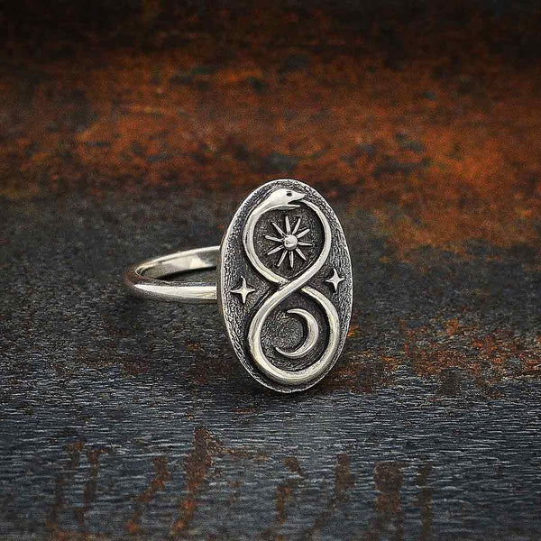 Ring infinity snake sterling silver