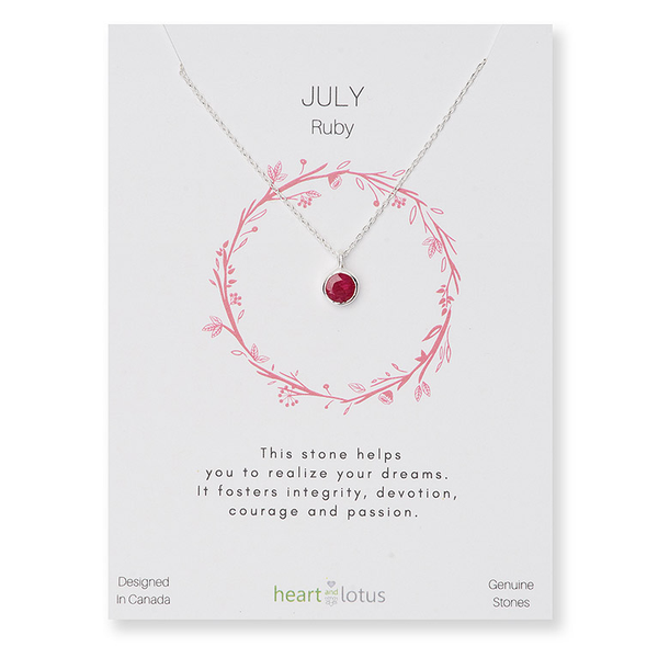 Birthstone Necklaces July Ruby