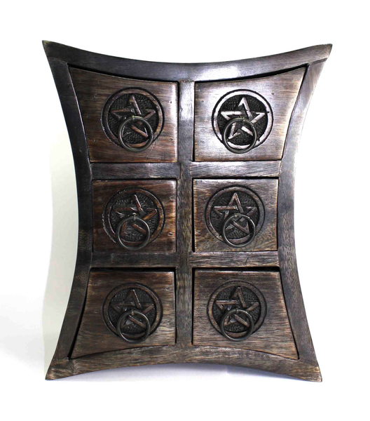 Wooden drawers Almirah Curved Pentacle