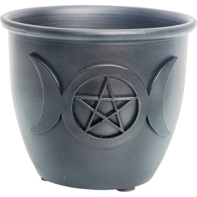 Cleansing pot - cast iron triple moon smoke 3.5