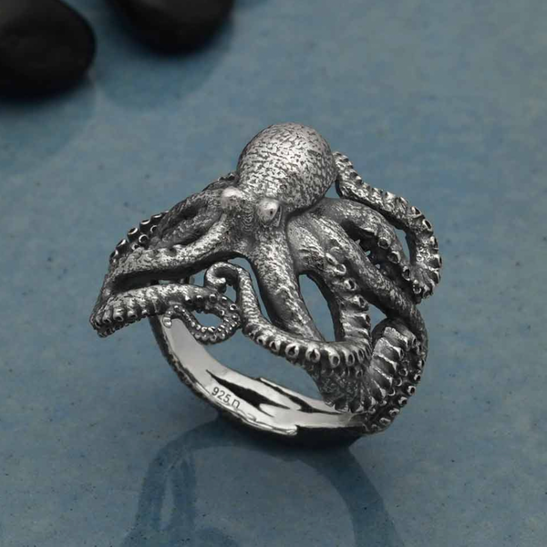 Ring octopus sterling silver