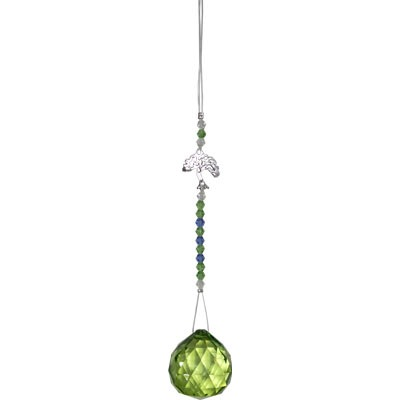 Hanging Crystal Green Sphere/Tree 30mm