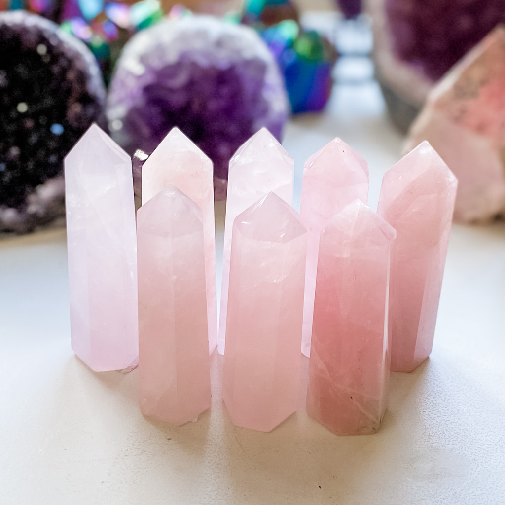 Rose quartz point